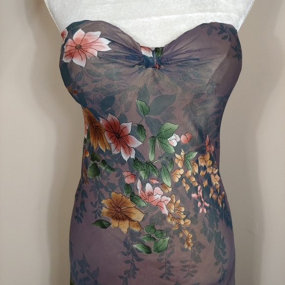 Rare Constance Mccardle Silk Floral Strapless Gown - Picture 5 of 12